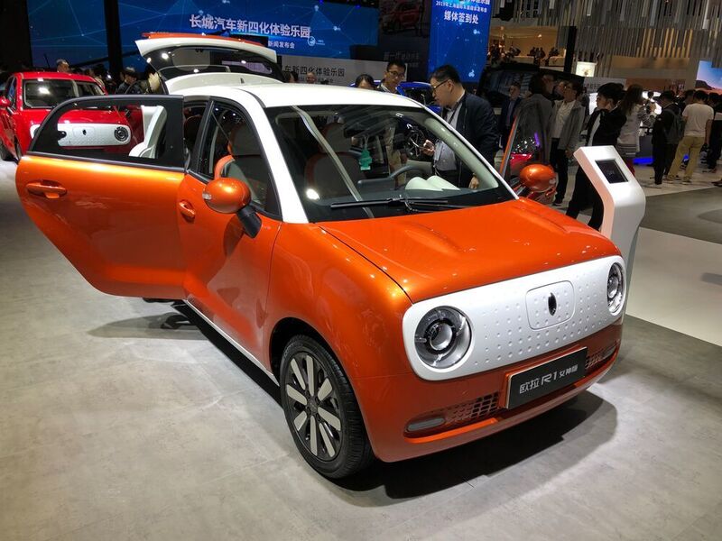 A city car from the manufacturer Ora. Only 3.50 meters long, but a four-seater with a wheelbase of 2.48 meters. The maximum range of the Citymobil with a 35 kW/48 hp electric motor is said to be around 350 kilometers. (SP-X/Peter Maahn)