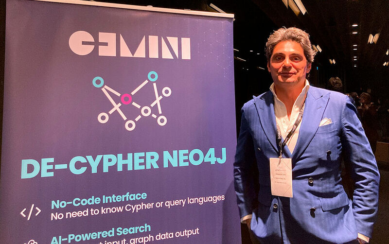 Vertriebsdirektor Alessandro Salvi vom Integrator Gemini präsentierte auf der Neo4j-Veranstaltung den No-Code-Aufsatz seines Unternehmens für Neo4j.  (Bild: Rüdiger)