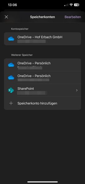 Die Outlook-App ermöglicht auch die Anbindung an SharePoint Online. (Bild: Joos – Microsoft)