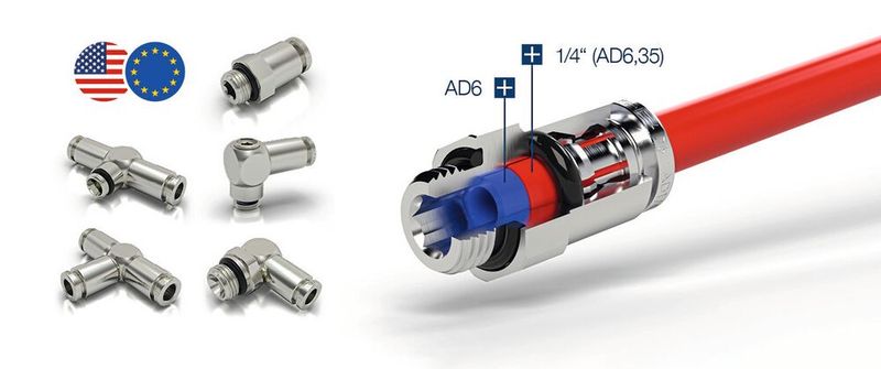 Mit dem neuen 2-in-1-Connector von Eisele können jetzt zwei verschiedene Schlauchdurchmesser mit demselben Steckanschluss montiert werden (Bild: Eisele)