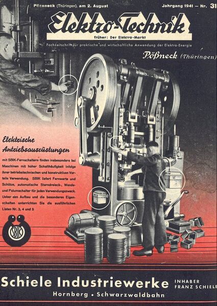 Im Jahr 1941 wird aus dem Elektro-Markt die elektrotechnik – damals noch unter anderer Schreibung. Die düsteren Farben der Zeitschrift spiegeln die düstere Zeit wider.  (elektrotechnik)