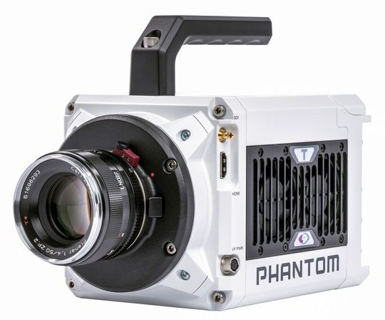Das ist die Weltrekordkamera Phantom T4040 von HS Vision. Sie fängt auch superschnelle Abläufe sicher ein, was für die industrielle Produktionsanalyse oder die Forschung attraktiv ist. Sie kommt in einem robusten Aluminiumgehäuse und funktioniert auch bei Tageslicht.(Bild:  HS Vision)