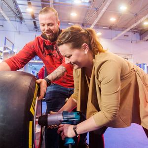 Zum Mitmachen war ebenfalls einiges geboten, Rennwagen-Feeling beim fingierten Boxenstopp inklusive.(Bild:  Messe Essen)