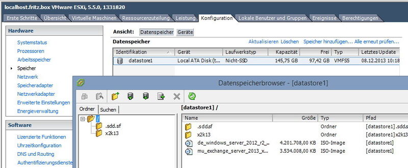 Abbildung 8: Über den Dateispeicherbrowser laden Administratoren Dateien auf den Hypervisor-Host.  (Joos)
