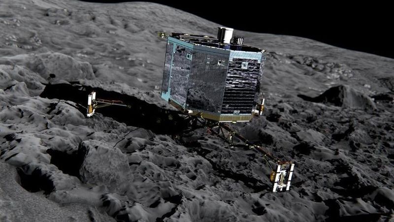 Der Lander Philae soll im November 2014 auf dem Kometen 67P aufsetzen. (Bild: ESA/Rosetta/NAVCAM)