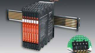 Die Kontaktierung zum Tragschienenbus erfolgt zuverlässig durch fünf voll galvanisierte und teilvergoldete Twin-Bogenkontakte.  (Bild: Bilder: Weidmüller)