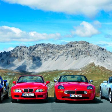BMW-Roadster im Zeichen des Z: BMW Z1 (ab 1988), Z3 (ab 1995), Z8 (ab 2000) und Z4 (ab 2002). (Bild: BMW)