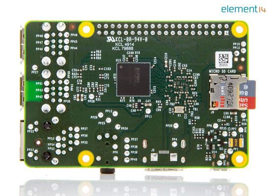 Raspberry Pi 2: Sechs mal schneller als die Vorgänger dank Broadcom BCM2836 ARMv7 Quad Core Prozessor mit 900MH (Bild: Farnell)