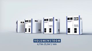 Die neue Ultima-Baureihe in den Leistungsabstufungen von 75 kW bis 160 kW deckt ein Volumenstromspektrum von 6,7 bis 23,3 m³/min ab. (Bild: Compair)