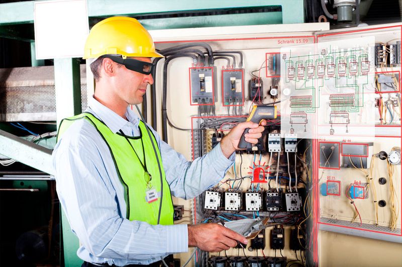 Das „AR Maintenance System“ erkennt die Raumgeometrie des Schaltkastens, blendet Lage- und Schaltpläne ein, und es dokumentiert die Arbeit. (Bild: Michael Jung/Fotalia, Montage: AnyMotion)