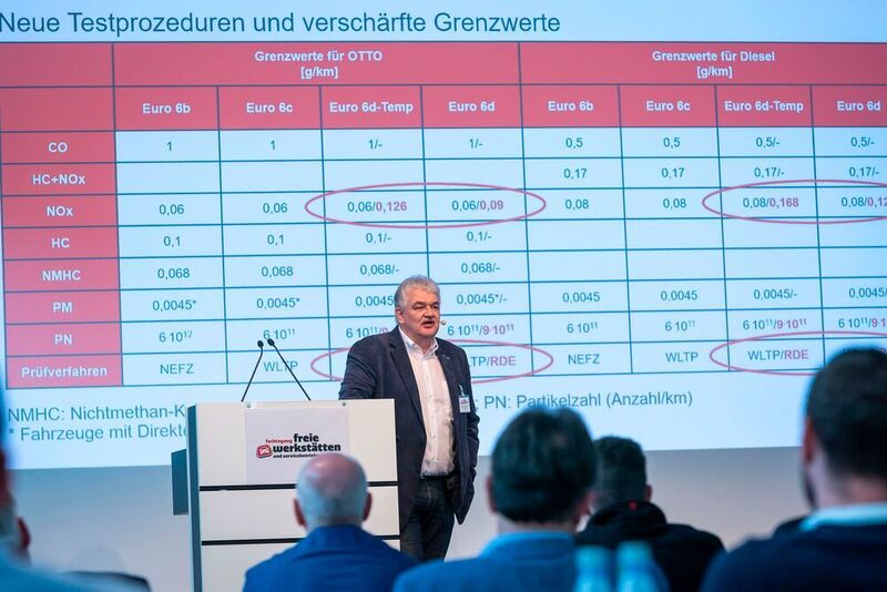 Hermann Schenk von der GTÜ rundete das Programm mit einem Vortrag zu den Neuerungen bei HU und AU ab. (Stefan Bausewein)