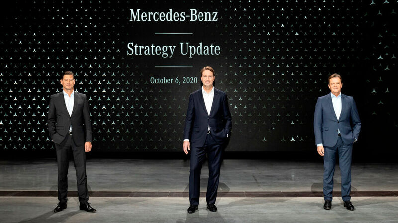 Präsentierten Investoren am Dienstag virtuell die neue Mercedes-Strategie (v.l.n.r.): Finanzvorstand Harald Wilhelm, CEO Ola Källenius und COO Markus Schäfer. 