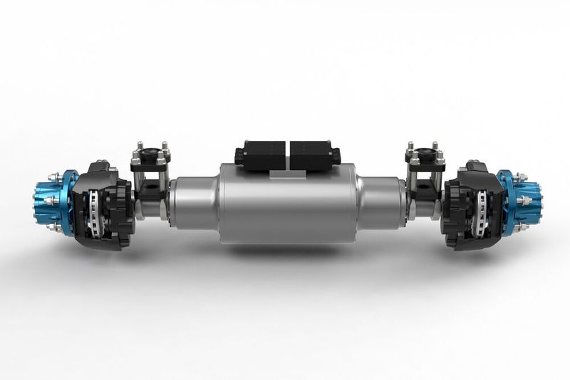 Die BPW-Antriebsachse für Fahrzeuge bis zu 7,5 Tonnen Gesamtgewicht entwickelt 6.580 Nm Drehmoment an der Hinterachse und hat 84 kWh Batterieleistung. (Bild: BPW Bergische Achsen)