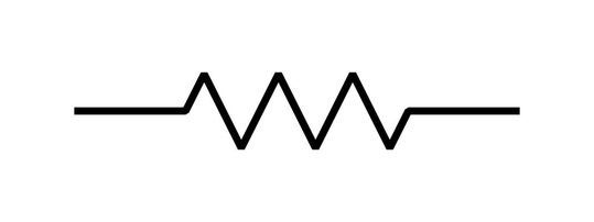 This image shows the most common resistor symbol.(Source:  Resistor symbol America /K. Bolino (Kbolino) / CC0)