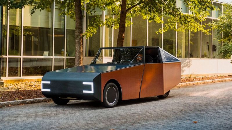 Das Solar-Coupé Luminetta dürfte in Sachen Nachhaltigkeit weit vorne mitfahren. Optisch bietet das Konzept noch Luft nach oben. (Bild:  BMW/Clemson University)