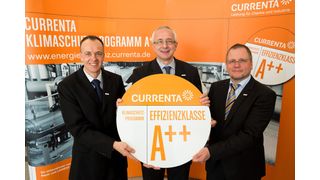 v. l. n. r.: Frank Schulze, verantwortlich für das neue Energiemanagement-System von Currenta, Geschäftsführer Dr. Joachim Waldi und Projektleiter Theodor Gerhard Bonkhofer freuen sich über eine CO2-Einsparung von über 200.000 t beim Currenta-Klimaschutzprogramm A++. (Bild: Currenta)