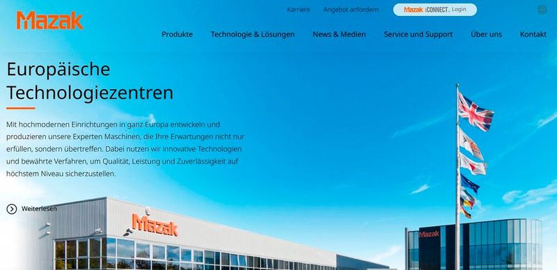 Das ist die Ansicht auf die neue Mazak-Website, die vor allem beutzerfreundlicher sein soll und mit vielen hilfreichen Funktionen aufwarte. (Bild: Mazak)