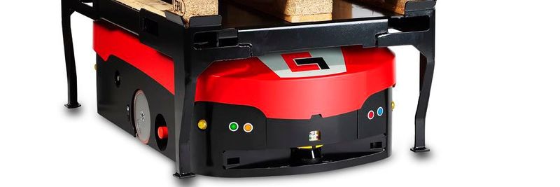 Das fahrerlose Transportfahrzeug L1200S nutzt wichtige Enabling-Technologien der Digitalisierung wie Sensorik, Big Data Analytics, Portale und Cloud Computing.(Bild:  Grenzebach)