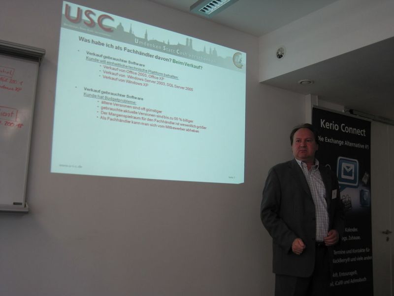 Walter Lang (U-S-C) beschrieb den Mehrwert, die gebrauchte Software bieten kann. (Archiv: Vogel Business Media)