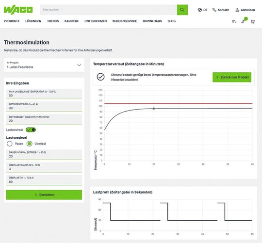 The picture shows a simulation in the Wago e-shop.(Image: WAGO)