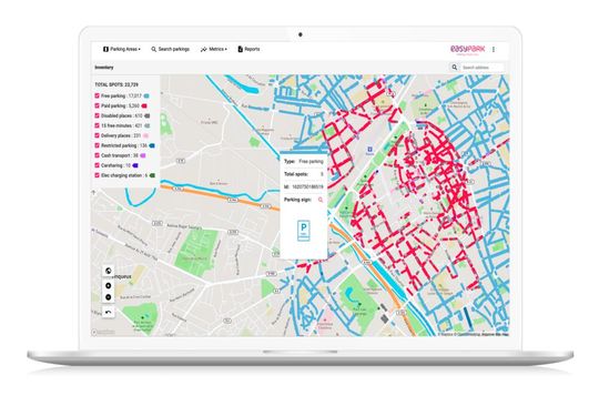 Die erhobenen Parkplatzdaten der Stadt Reims(© EasyPark)