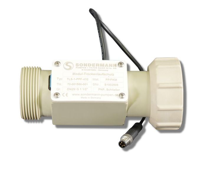 Der neue Sensor in der Ausführung TLS-1 wird in die Rohrleitung eingebaut und verrohrt. (Sondermann Pumpen + Filter GmbH & Co. KG)