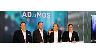 V.l.: Christian Thönes, Vorstandvorsitzender der DMG Mori AG, Ralf W. Dieter, Vorstandsvorsitzender der Dürr AG, Karl-Heinz Streibich, Vorstandsvorsitzender der Software AG und Thomas Spitzenpfeil, CFO und CIO der Zeiss Gruppe. (Bild: Victoria Sonnenberg)