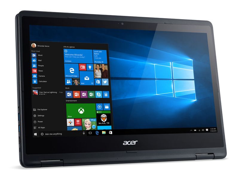 Mit seinen 360-Grad-Scharnieren kann der Aspire in ein großformatiges Tablet verwandelt werden... (Bild: Acer)