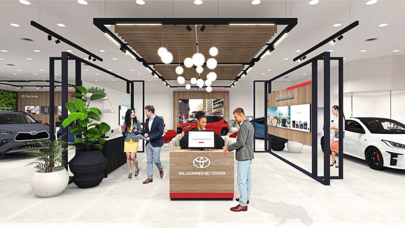 Über 170 Toyota-Händler hatten zum Jahresende 2022 bereits Bestellungen für das neue Retailkonzept aufgegeben – mehr, als sich der Kölner Importeur ursprünglich für diesen Zeitpunkt erhofft hatte.(Bild:  Toyota)