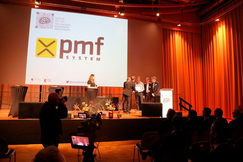 Cérémonie de remise des prix de l'innovation du canton de Fribourg: Les gagnants sont PMF System pour les startups et Frewitt pour la catégorie entreprise. (JR Gonthier)