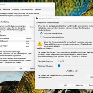 Aktivieren des Systemschutzes in Windows 10 und Windows 11.