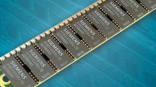 DRAM-Modul von Siemens: Siemens gliederte 1999 sein Halbleiterwerk aus und daraus wurde Infineon (MSC Technologies)