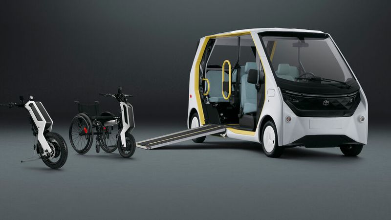 Der „E-Puller“ für Rollstühle (li.) und der „Accessible People Mover“ (APM) sollen Athleten, Offizielle und Zuschauer mit körperlichen Einschränkungen oder Gehbehinderungen nachhaltig und sicher transportieren. (Bild: Autoren-Union Mobilität/Toyota)