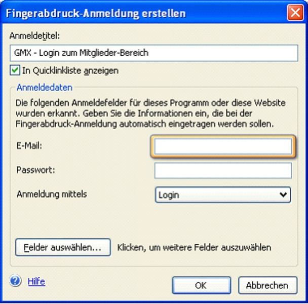 Fingerabdruckanmeldung für Anwendungen und Webseiten. (Archiv: Vogel Business Media)