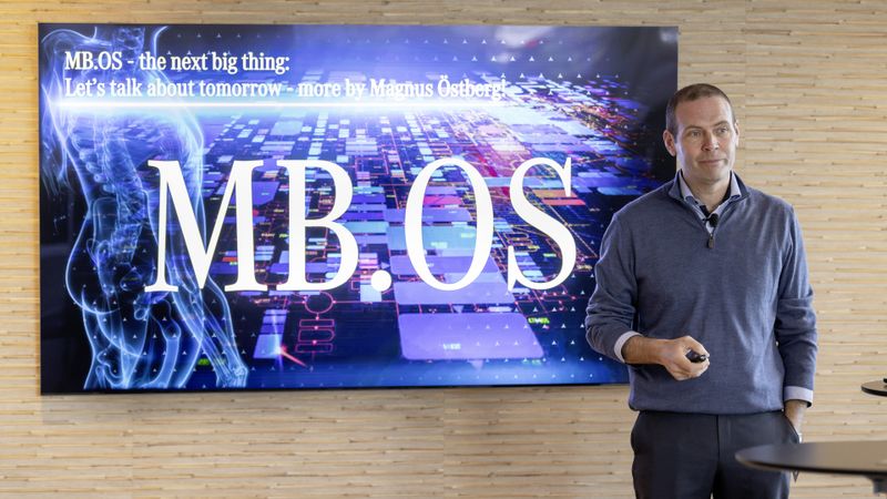Magnus Östberg beim Technology & Innovation Day von Mercedes in Los Angeles im Jahr 2022.(Bild:  Mercedes-Benz)