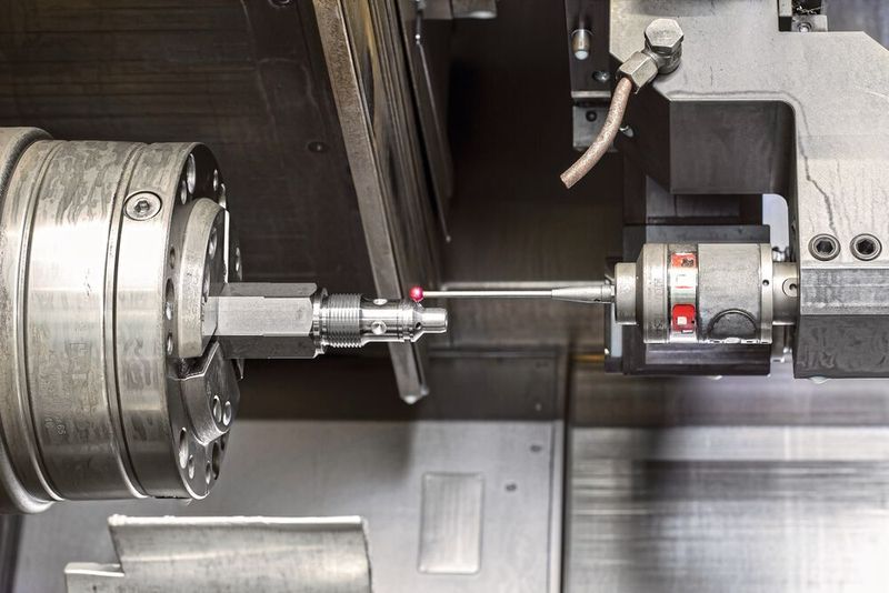 Der Messtaster TC54-10 T von Blum ist eine spezielle Variante für die rauen Bedingun­gen in Dreh­maschinen. (Blum-Novotest)