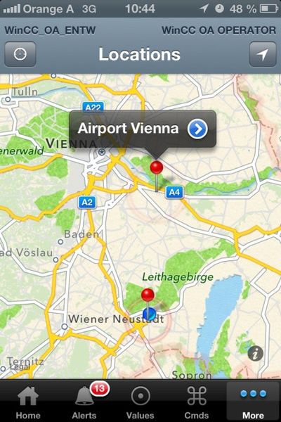 Die Simatic WinCC OA Operator App von Siemens ermöglicht eine schnelle und einfache Kofiguration der zu überwachenden Datenpunktelemente. ( ETM professional control)
