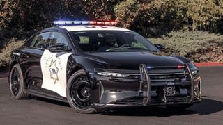 Lucid Motor hat ein Polizei-Fahrzeug auf Basis des Air vorgestellt. Ob sich die Behörden dafür entscheiden, ist noch unklar. (Bild: Lucid Motors)