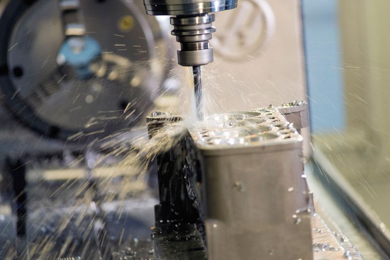 Die Motorenblöcke werden auf den Haas-Maschinen in zwei identischen Hälften gefertigt. (Bild: Haas)