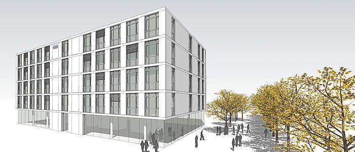 Bis September 2010 sollen alle drei Gebäude gleichzeitig fertiggestellt sein. Um diesem engen Terminplan gerecht zu werden, laufen Planung und Realisierung daher parallel und nicht hintereinander.  (Bild: Carpus+Partner)