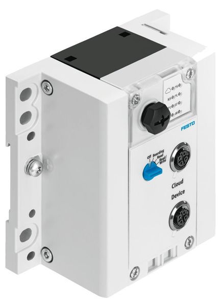 Mit dem IoT-Gateway CPX-IoT bietet Festo eine sichere Cloud-Lösung, mit welcher die Betreiber die Effektivi-tät ihrer Anlagen stark erhöhen können.  (Festo)
