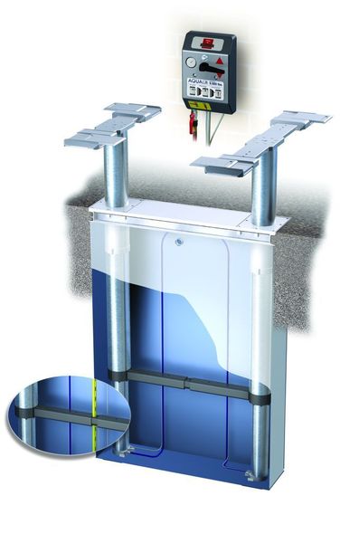 Das Hebesystem der Aqua-Lift befindet sich in einer wasserdichten Kassette, die im Boden installiert wird. (Archiv: Vogel Business Media)
