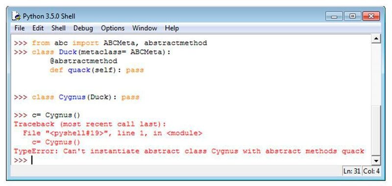 Bild 4: Das Beispiel kann die Klasse Cygnus nicht instanziieren, da es die abstrakte Methode quack() nicht implementiert. (Rainer Grimm)