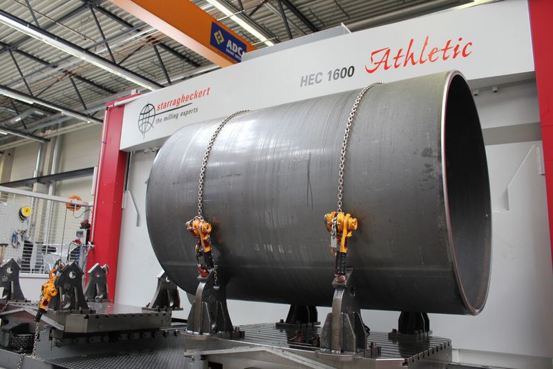 Bearbeitungszentrum hat eine Aufspannfläche von 1250 mm × 1600 mm, erlaubt einen Werkstück-Störkreisdurchmesser bis 3000 mm und ein maximales Werkstückgewicht von 13.000 kg. (Bild: Heckert)