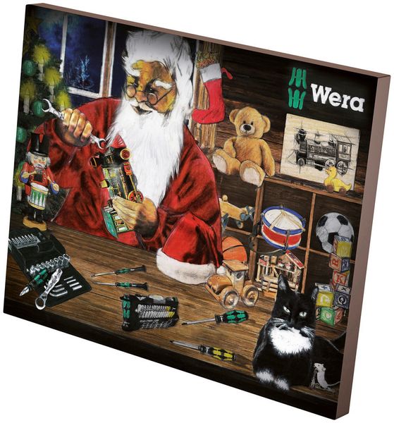 Spannung garantiert: Hinter einem Türchen des Wera-Adventskalenders verbirgt sich in diesem Jahr mit der Mini-Ratsche Zyklop Mini 2 eine exklusive Weltneuheit. (Bild: Wera)