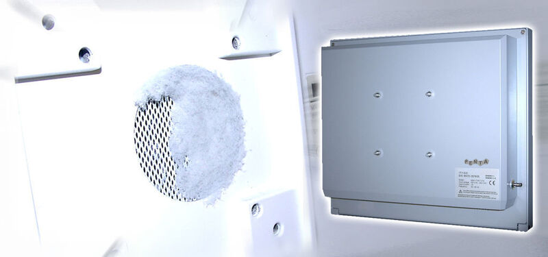 Unhygienische Staubansammlungen an Lüfterschlitzen (links) belasten die direkte Umgebung. Ohne Lüftungsschlitze bieten Penta-PC keine Sammelstelle (rechts). Bild: Penta (Archiv: Vogel Business Media)