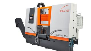 Der Hochleistungs-Bandsägeautomat KASTOtec AC 4 ist auch ein Hingucker auf der EMO. Er trennt nämlich alle Arten an Profilen und Rohren in allen Qualitäten – und das speziell bei Werkzeugstählen sowie schwer zerspanbaren Werkstoffe, wie Titan, Hastelloy oder Inconel. (Bild: Kasto)