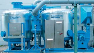 Mehrplätziges Filtergehäuse in einem warmregenerierenden Adsorptionstrockner von Donaldson mit einem Leistungsspektrum von bis zu 80 000 m³/h. (Bild: Donaldson)