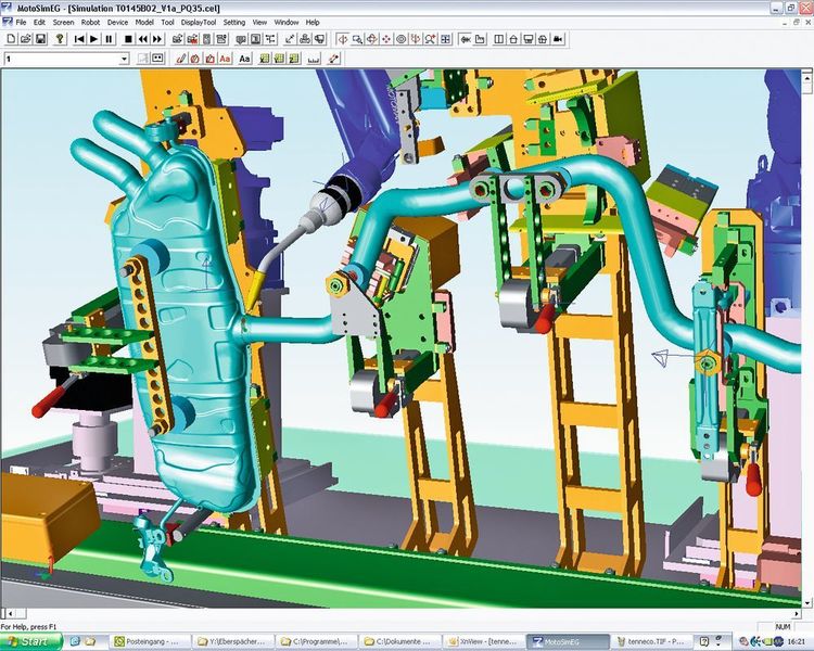 Zur Simulation und Offlineprogrammierung von Motoman-Robotersystemen hat Yaskawa die Software Motosim entwickelt, mit der sich bei der Planung roboterbasierter Anlagen kostspielige Fehler zuverlässig ausschließen und Ressourcen effizienter einsetzen lassen. (Yaskawa)