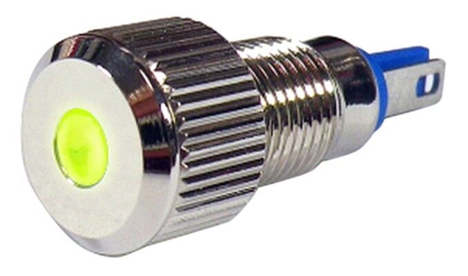 Neue Produkte Leuchten: RS Anzeigenlampe 5 mm LED gelb, 24 V Tafelmontage vorstehend, Bohrung Ø 8mm (Bild: RS Components)